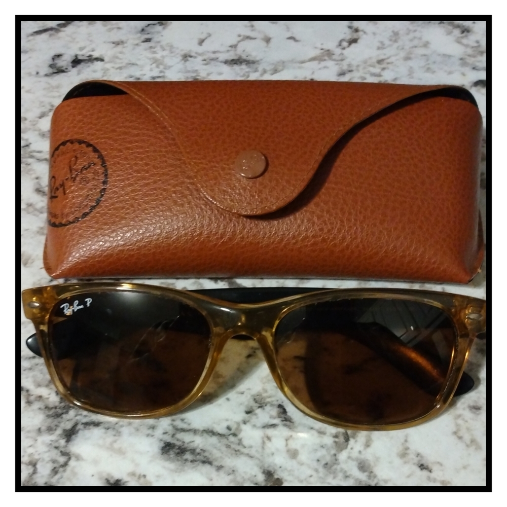 SOLD - Authentic Ray-Ban RB2132 New Wayfarer Bi-Color Sunglasses